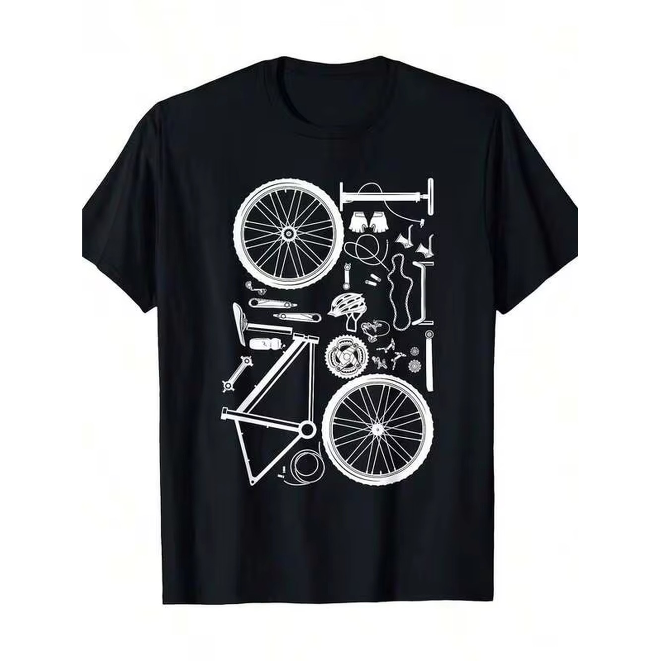 Mountain Biking Shirts - Camiseta de Ciclismo de Algodón Negra