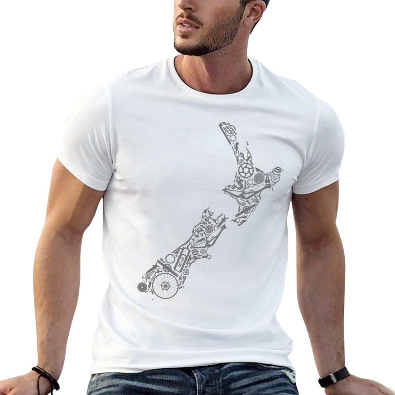 Mountain Biking New Zealand - NUEVA ZELANDIA - Camiseta gris con