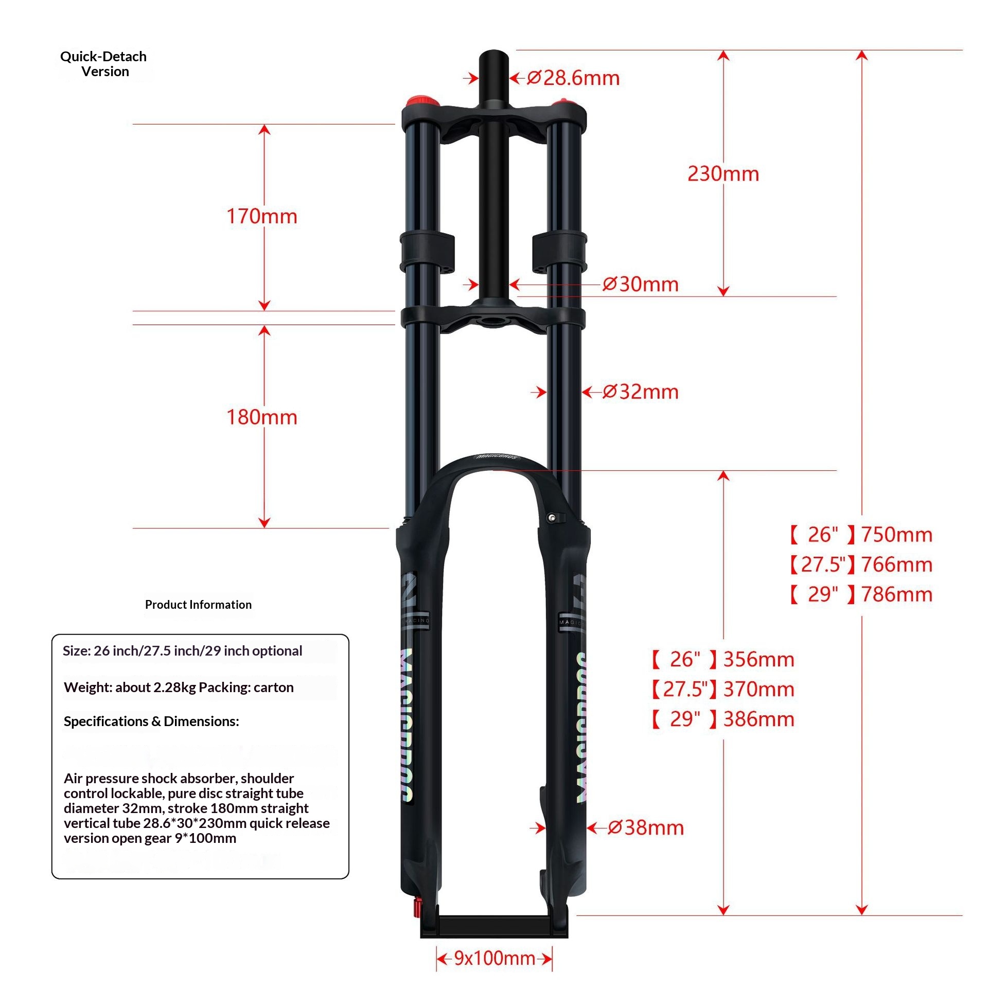 Horquilla de Suspensión con Bl - Mtb Fork Air reseña y precio