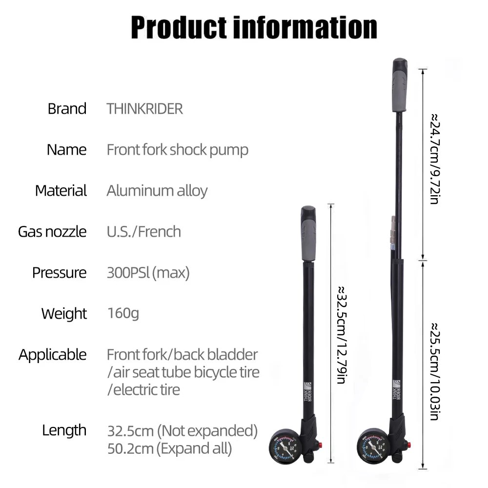 ThinkRider-bomba de aire portá - Mtb Fork Air reseña y precio